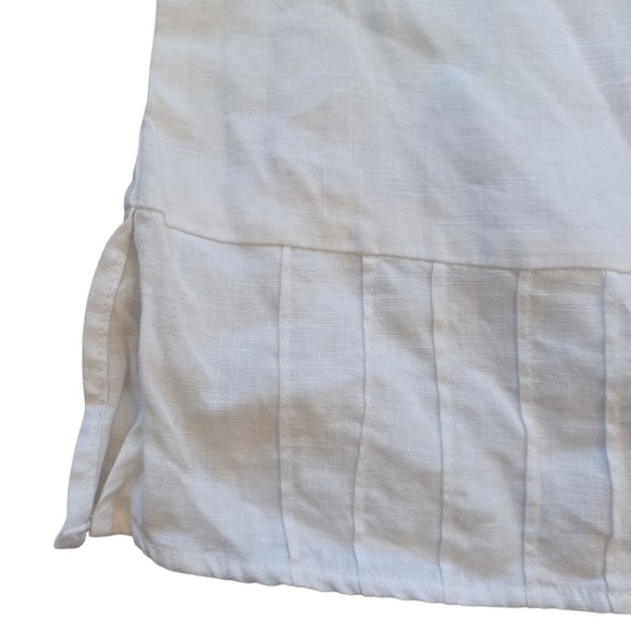 Richard Malcom Irish Linen Cap Sleeve Embellished V Neck Top Large - Picture 3 of 8